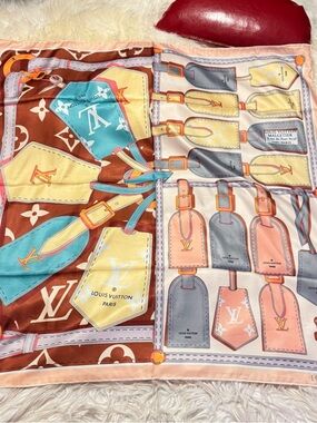LOUIS VUlTTON square silky scarf 35x35 custom made monogram scarf‼️LAST ONE